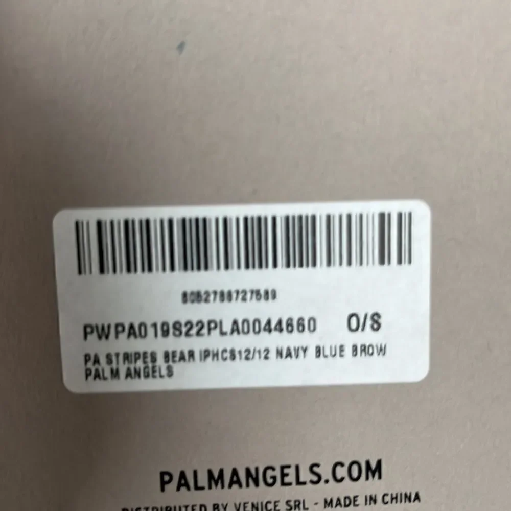 Nwt - PALM ANGELS STRIPED BEAR PRINTED IPHONE 12 CASE